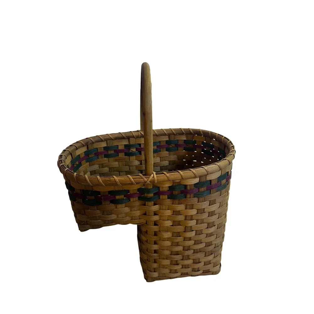 Unbranded Stair Basket 15x14x9 Brown Woven Wicker Step Storage Decor